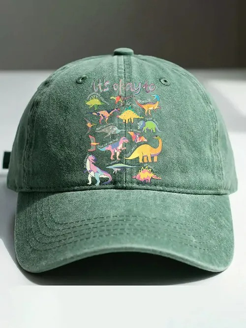 It's Okay To Be Different Dinosaur Baseball Cap Autism Awareness Hat Gift For Dino Lovers - Tradiviet - Image 4