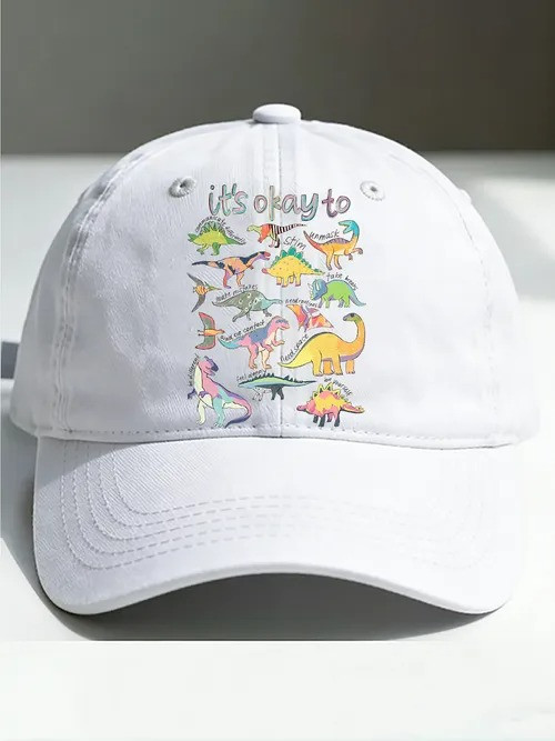 It's Okay To Be Different Dinosaur Baseball Cap Autism Awareness Hat Gift For Dino Lovers - Tradiviet - Image 2
