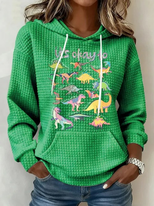 It's Okay To Hoodie Colorful Dino Autism Awareness Pullover Love For Autism Advocates - Tradiviet - Image 4