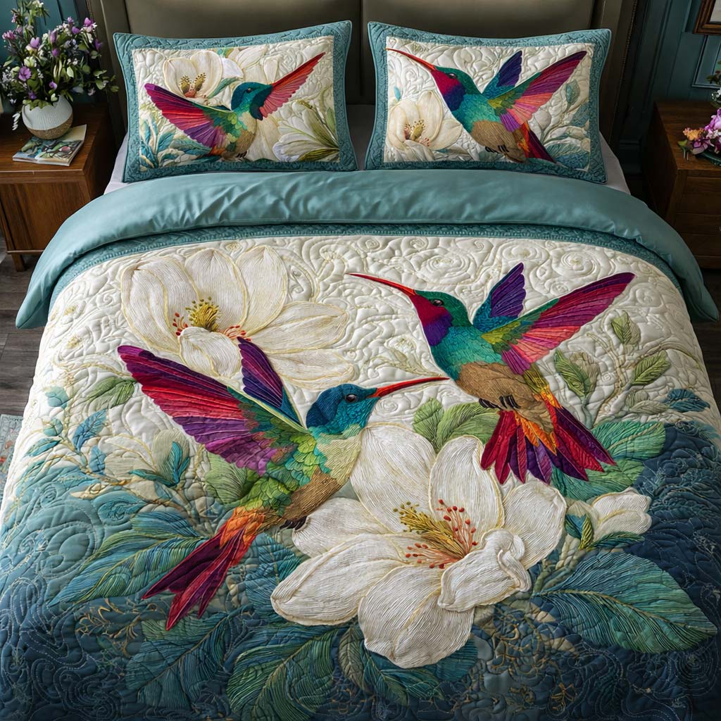 Ivory Garden Quilted Bedding Set Holiday House Decorations Unique Mother's Day Gifts - Tradiviet