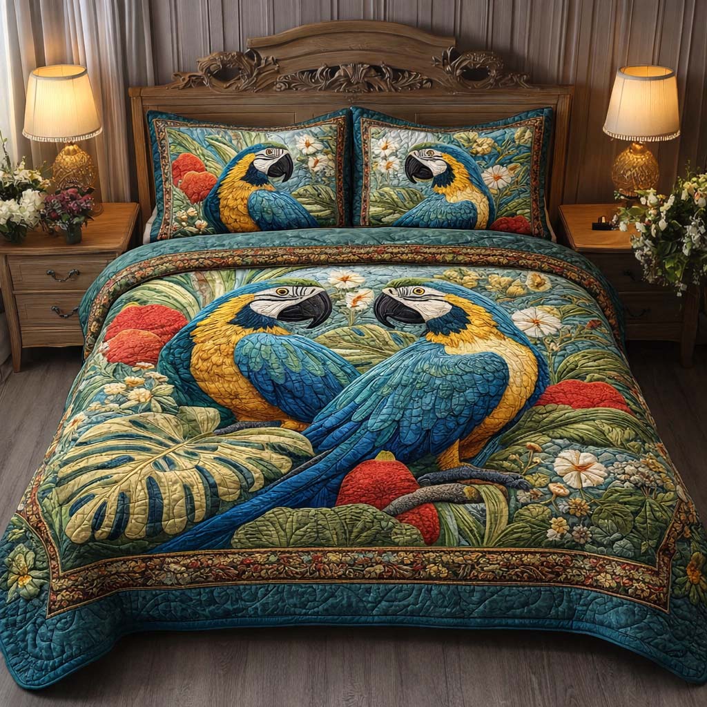 Jungle Pair Quilted Bedding Set Room Decoration Items Gift For Wildlife Lovers - Tradiviet