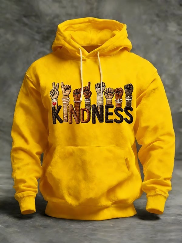 Kindness Graphic Hoodie Unity Diversity Inclusive Hands Pullover Gift For Dad - Tradiviet - Image 6