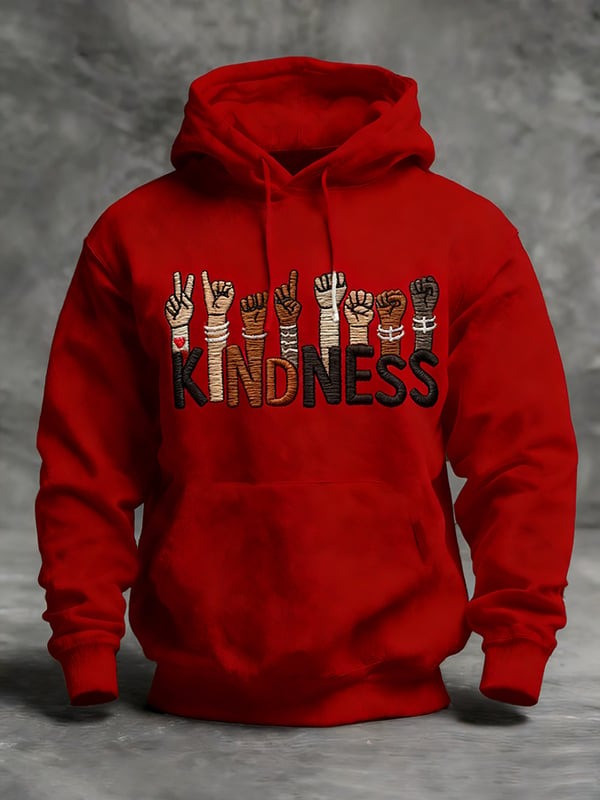 Kindness Graphic Hoodie Unity Diversity Inclusive Hands Pullover Gift For Dad - Tradiviet - Image 5