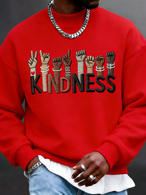 Kindness Graphic Sweatshirt Unity Diversity Inclusive Hands Apparel Gift For Him - Tradiviet - Image 6