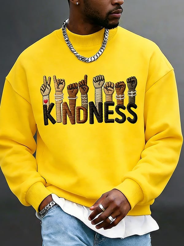 Kindness Graphic Sweatshirt Unity Diversity Inclusive Hands Apparel Gift For Him - Tradiviet - Image 3