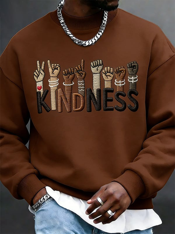 Kindness Graphic Sweatshirt Unity Diversity Inclusive Hands Apparel Gift For Him - Tradiviet - Image 5