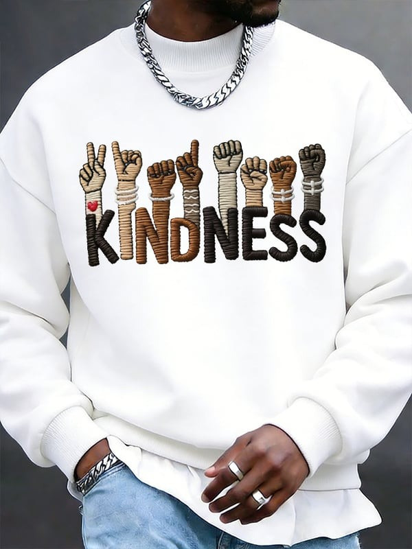 Kindness Graphic Sweatshirt Unity Diversity Inclusive Hands Apparel Gift For Him - Tradiviet - Image 2