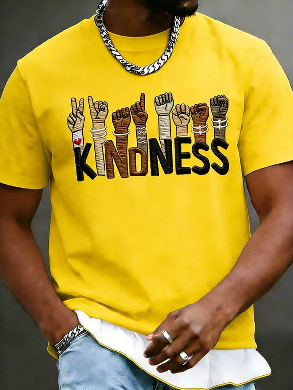 Kindness Graphic T-Shirt Unity Diversity Inclusive Hands Clothing Gift For Men - Tradiviet - Image 2
