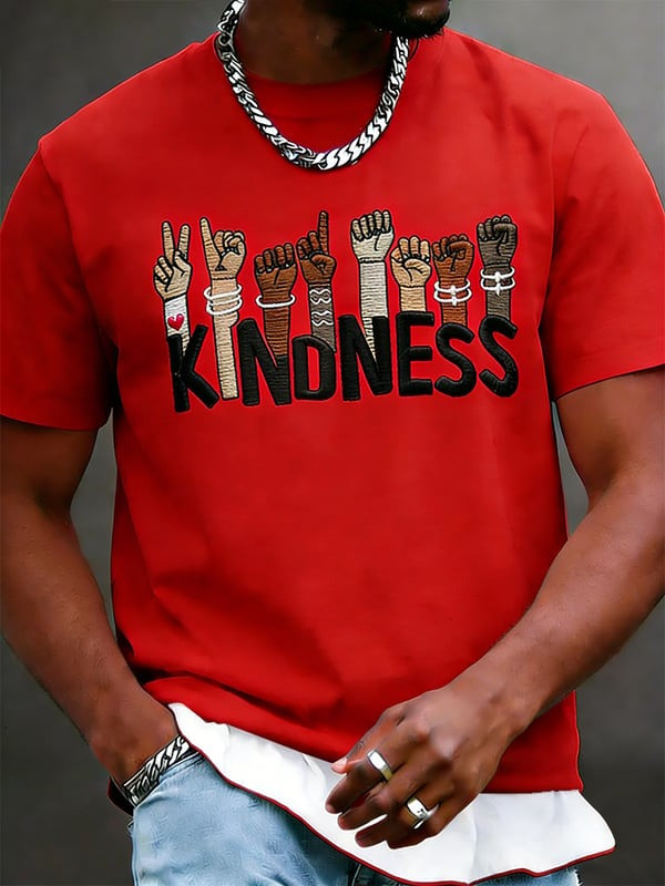 Kindness Graphic T-Shirt Unity Diversity Inclusive Hands Clothing Gift For Men - Tradiviet - Image 4
