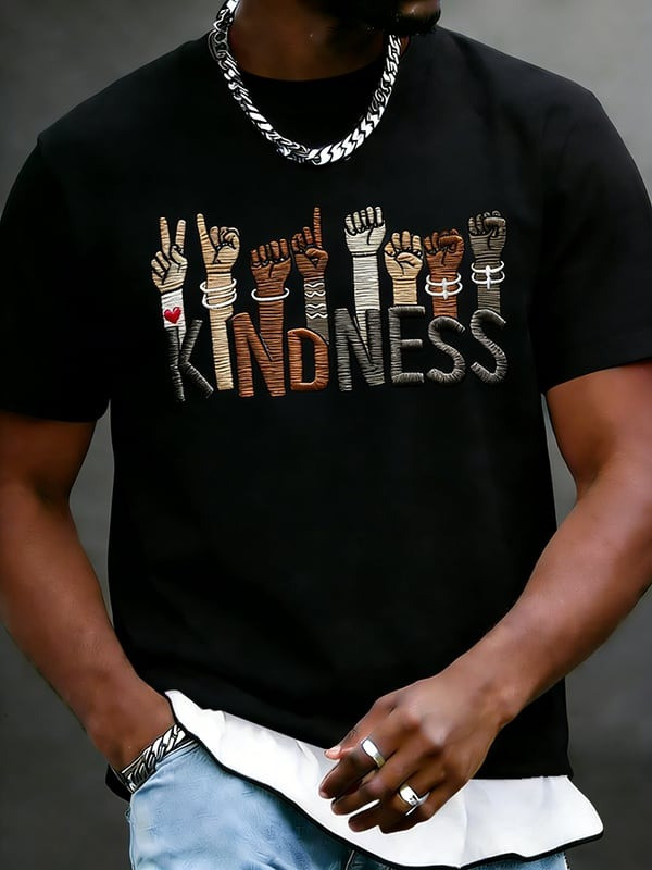 Kindness Graphic T-Shirt Unity Diversity Inclusive Hands Clothing Gift For Men - Tradiviet