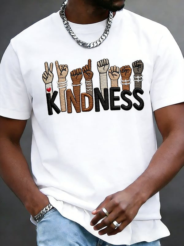 Kindness Graphic T-Shirt Unity Diversity Inclusive Hands Clothing Gift For Men - Tradiviet - Image 6