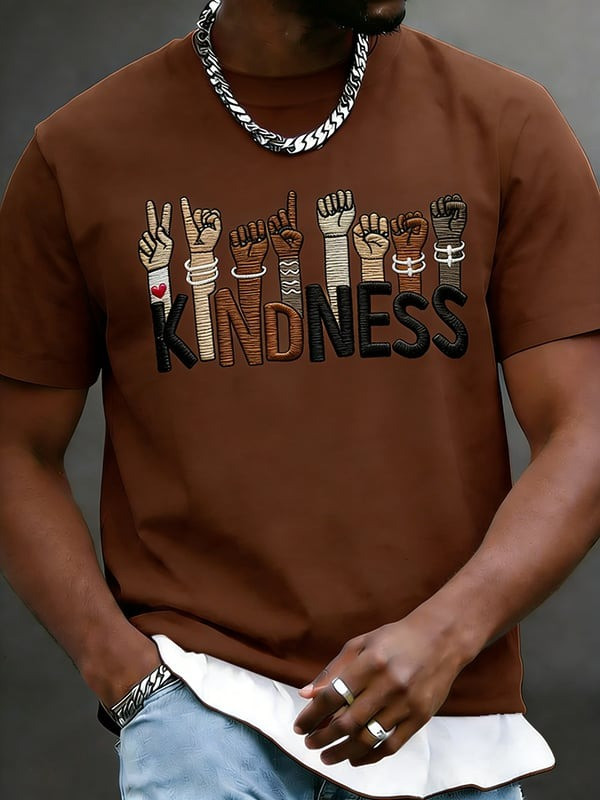 Kindness Graphic T-Shirt Unity Diversity Inclusive Hands Clothing Gift For Men - Tradiviet - Image 3