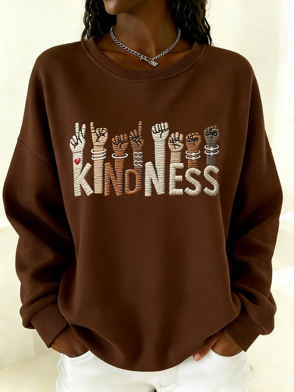 Kindness Hands Sweatshirt Inspirational Quote Crewneck Gifts For Women - Tradiviet - Image 2