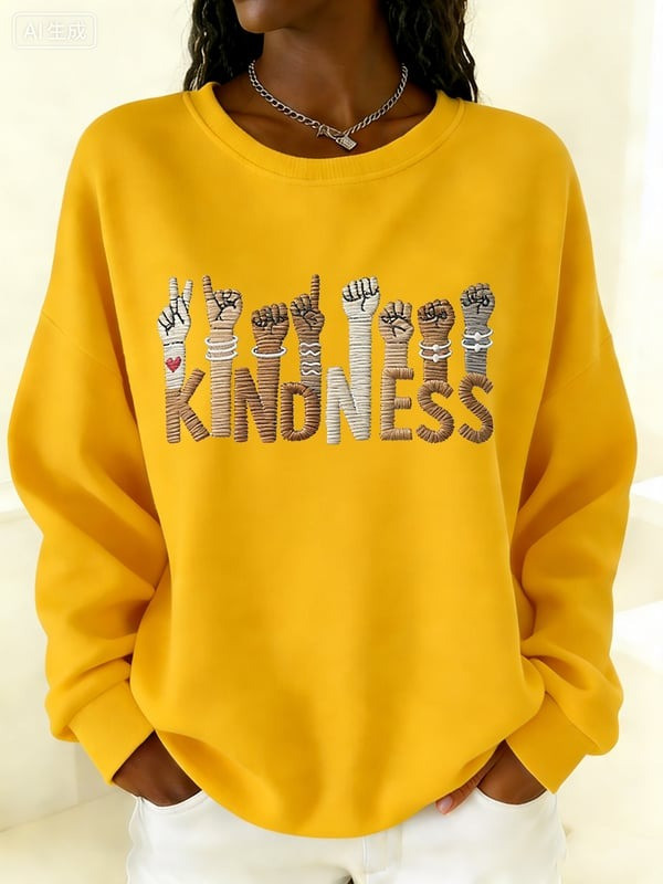 Kindness Hands Sweatshirt Inspirational Quote Crewneck Gifts For Women - Tradiviet - Image 5