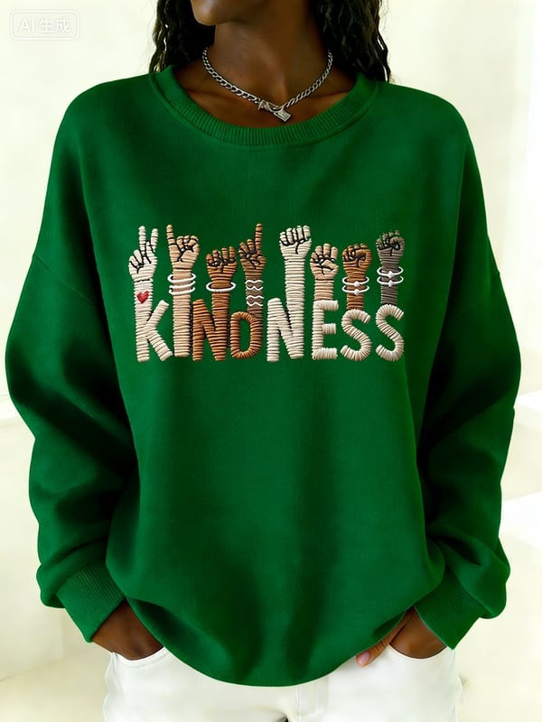 Kindness Hands Sweatshirt Inspirational Quote Crewneck Gifts For Women - Tradiviet - Image 4