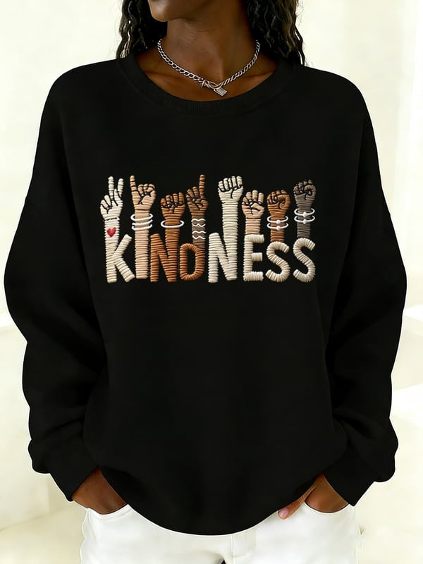 Kindness Hands Sweatshirt Inspirational Quote Crewneck Gifts For Women - Tradiviet