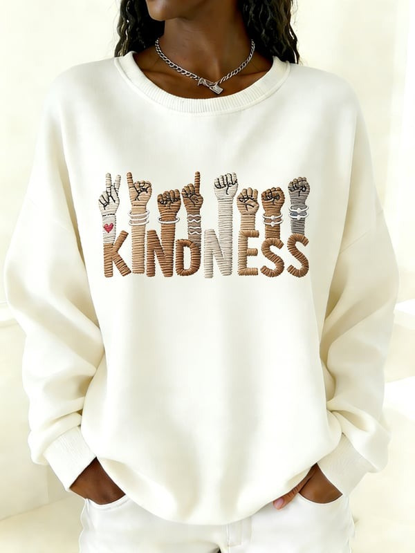 Kindness Hands Sweatshirt Inspirational Quote Crewneck Gifts For Women - Tradiviet - Image 3