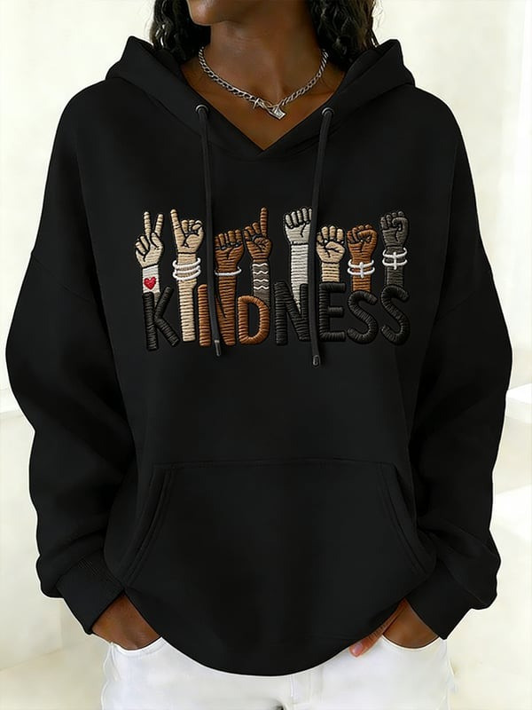 Kindness Hoodie Inspirational Statement Pullover Mental Health Gifts For Women - Tradiviet