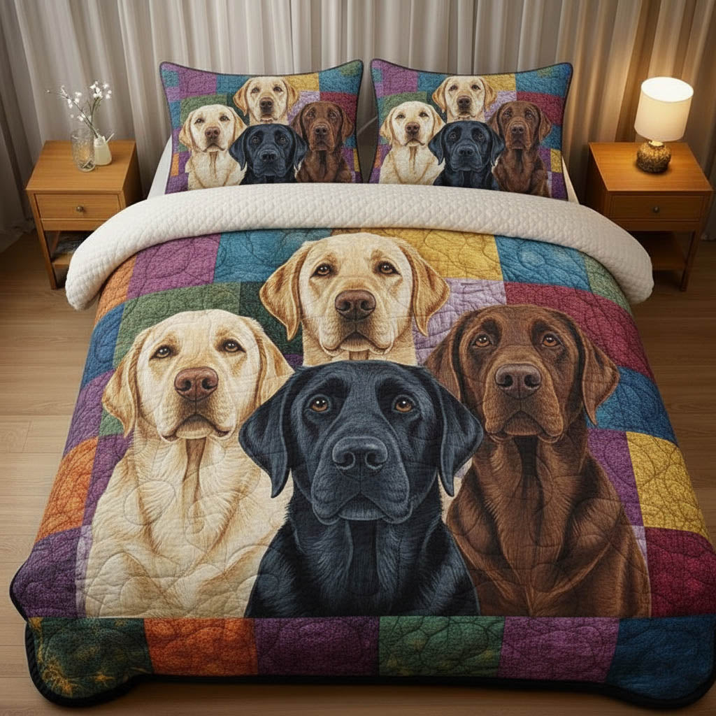 Labrador Quilted Bedding Set Holiday House Decorations Labrador Gifts For Dog Lovers - Tradiviet