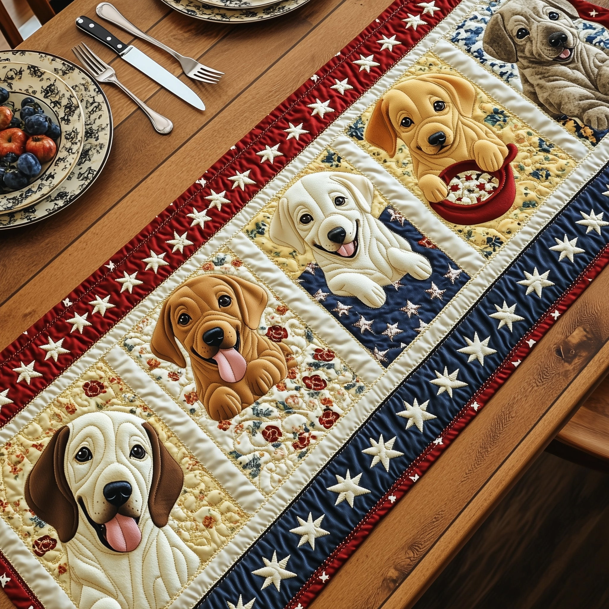 Labrador Retriever Quilted Table Runner 4Th Of July Client Gifts