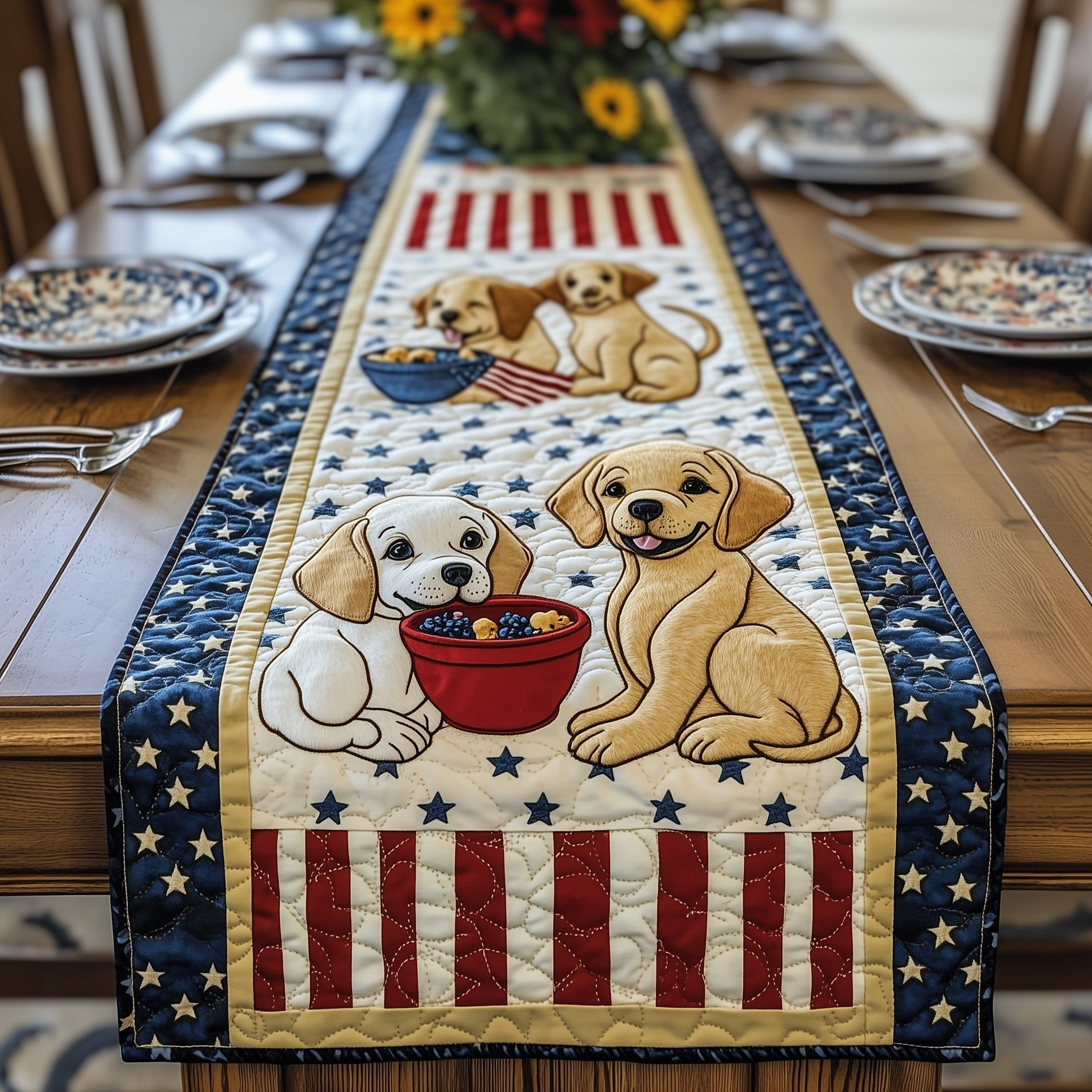 Labrador Retriever Quilted Table Runner 4Th Of July Hostess Gift Ideas