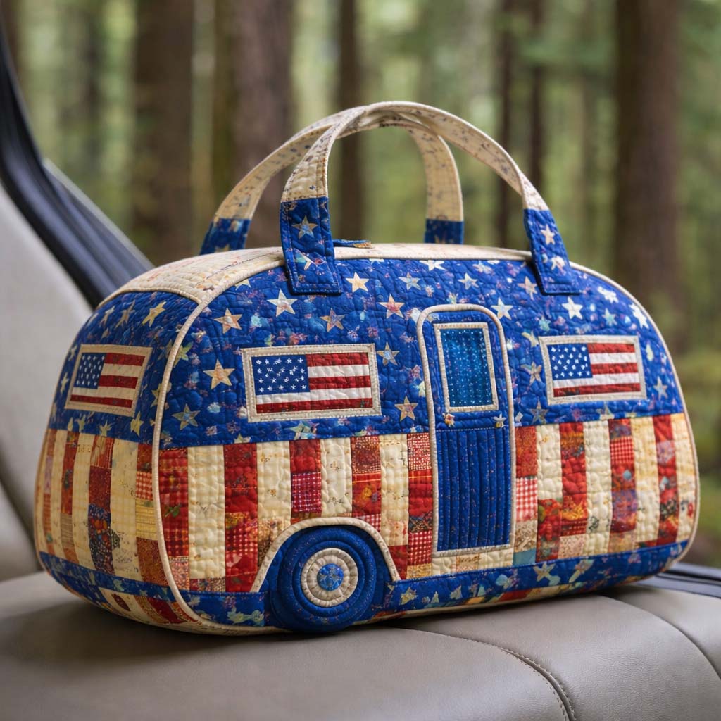 Liberty Heritage Camper Quilted Duffle Bag America Patriotic Eagle Travel Bag Gifts For Mom - Tradiviet