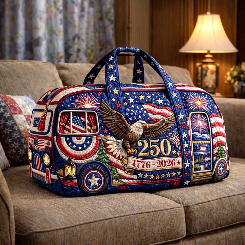 Liberty Van Quilted Duffle Bag Patriot Poppies Weekender Duffle Gifts Ideas - Tradiviet