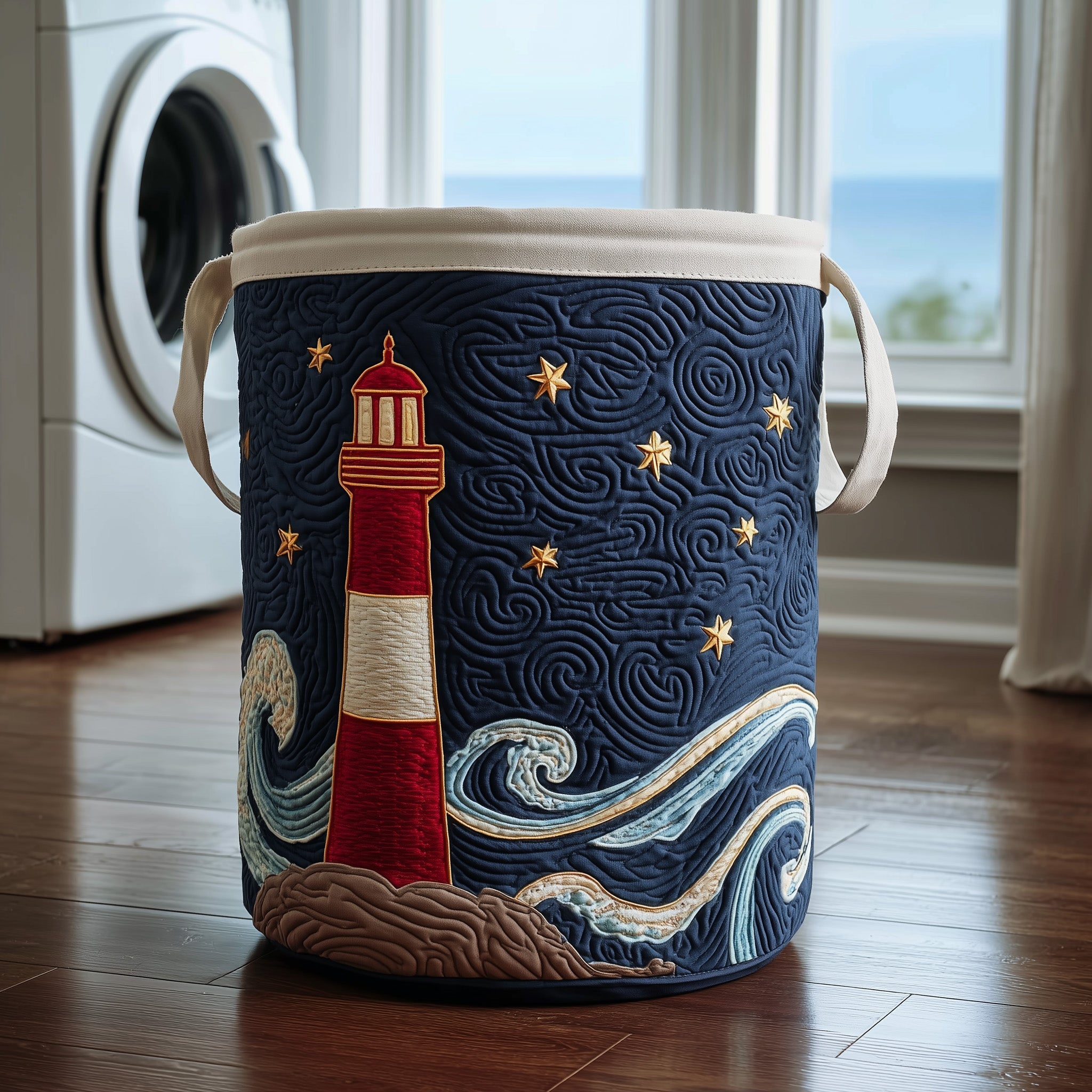 Lighthouse Quilted Laundry Basket Adorable Laundry Basket Mother's Day Gifts For Mom - Tradiviet