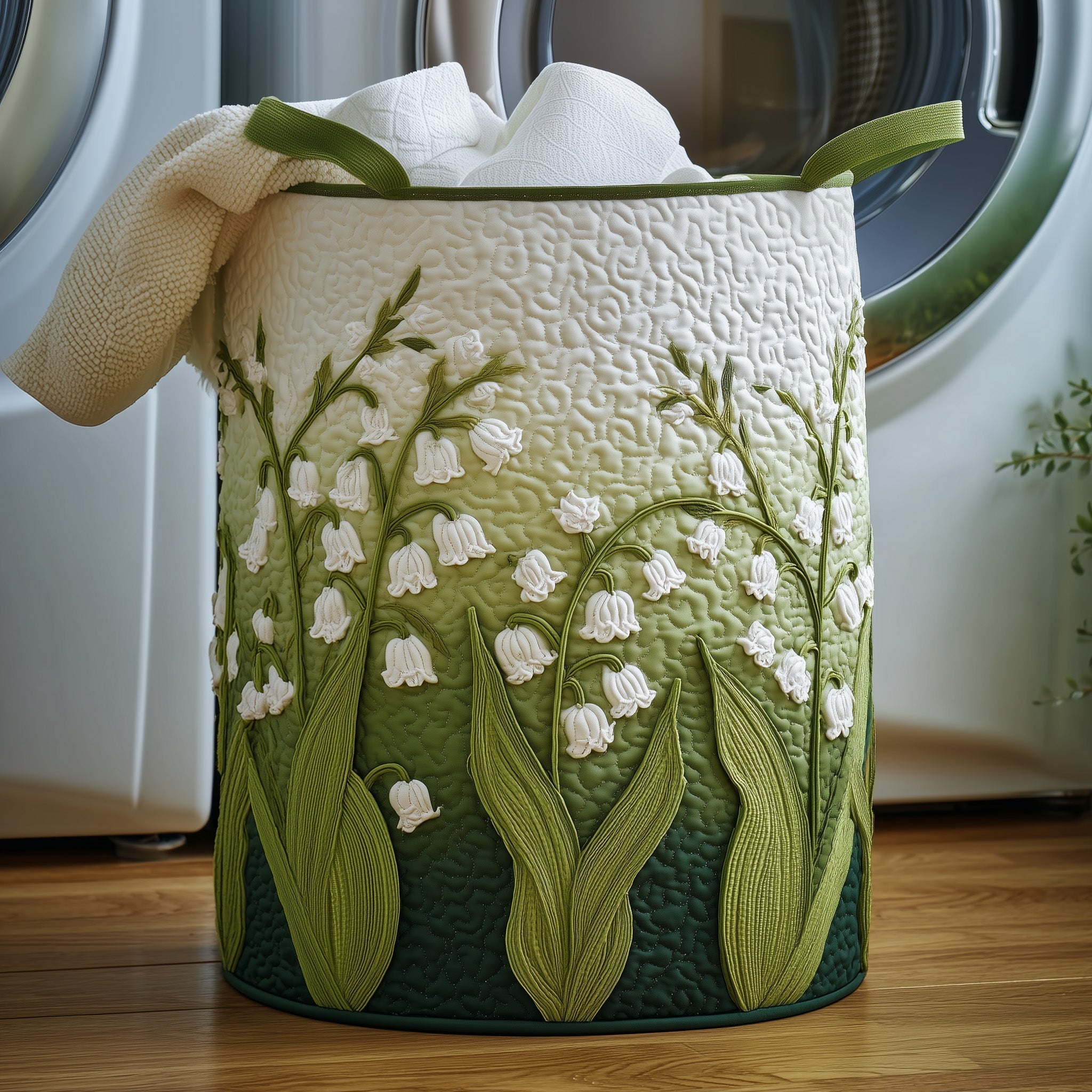 Lily of the Valley Quilted Laundry Basket Cool Laundry Hamper Gifts For Father - Tradiviet