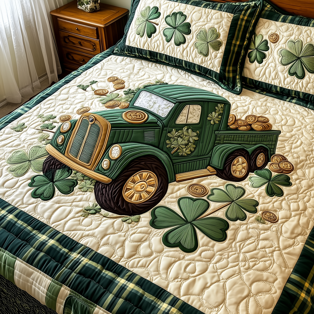 Loads Of Luck Quilted Bedding Set Autumn Inspired Bedroom Father's Day Gift Ideas - Tradiviet