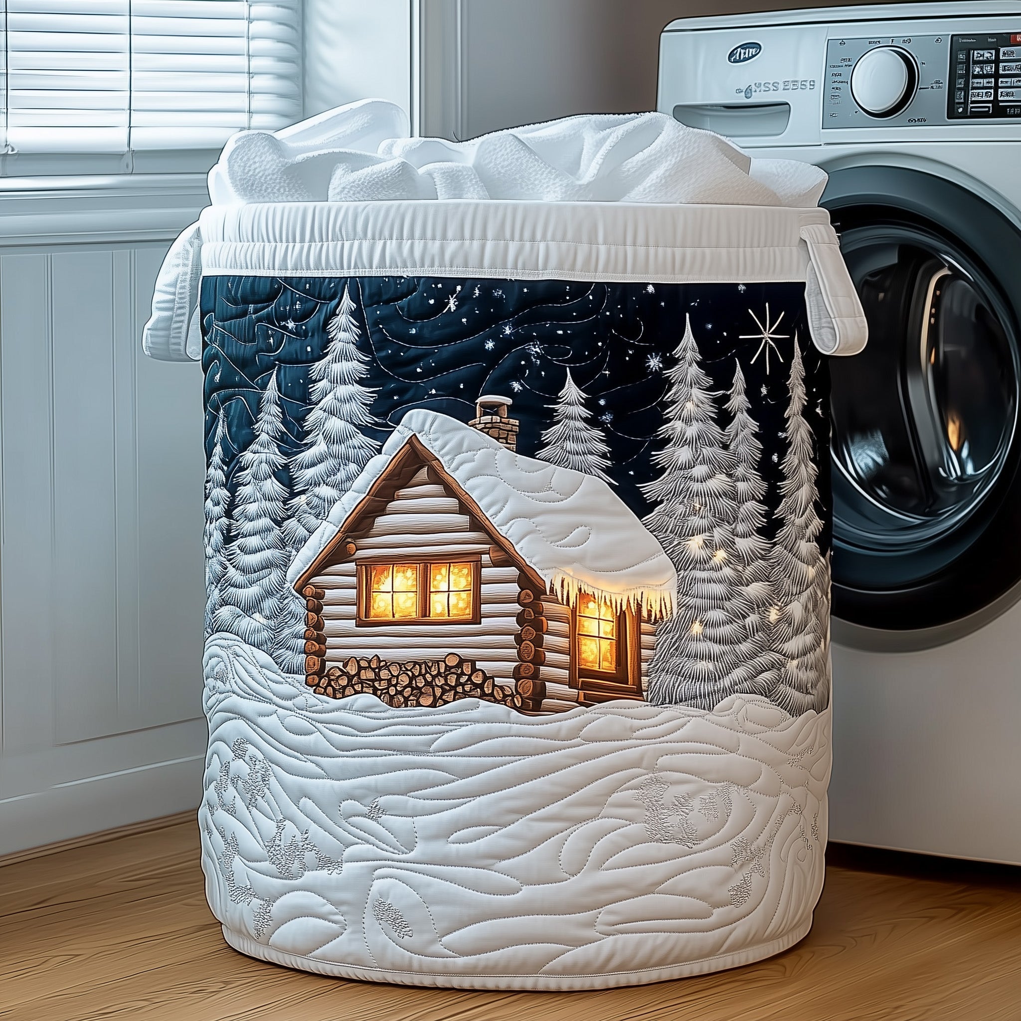 Log Cabin Quilted Laundry Basket Cute Storage Baskets Gift Ideas For Sister In Law - Tradiviet