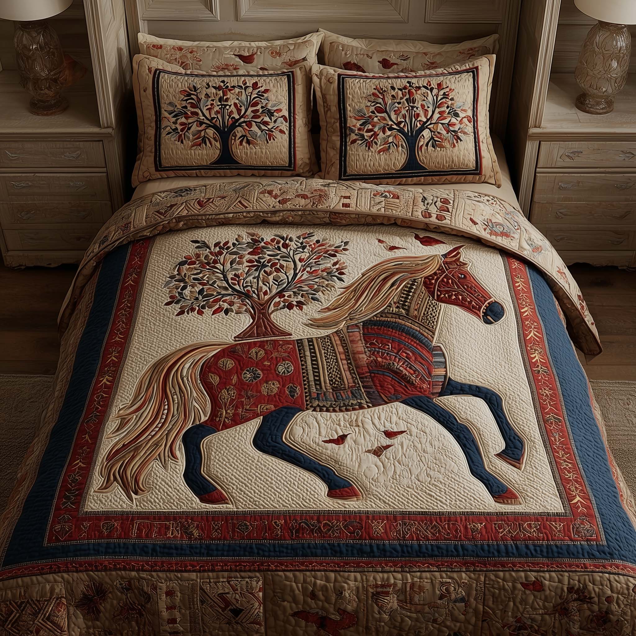 Majestic Force Quilted Bedding Set Bohemian Bedroom Furniture Inspiring Majestic Force - Tradiviet