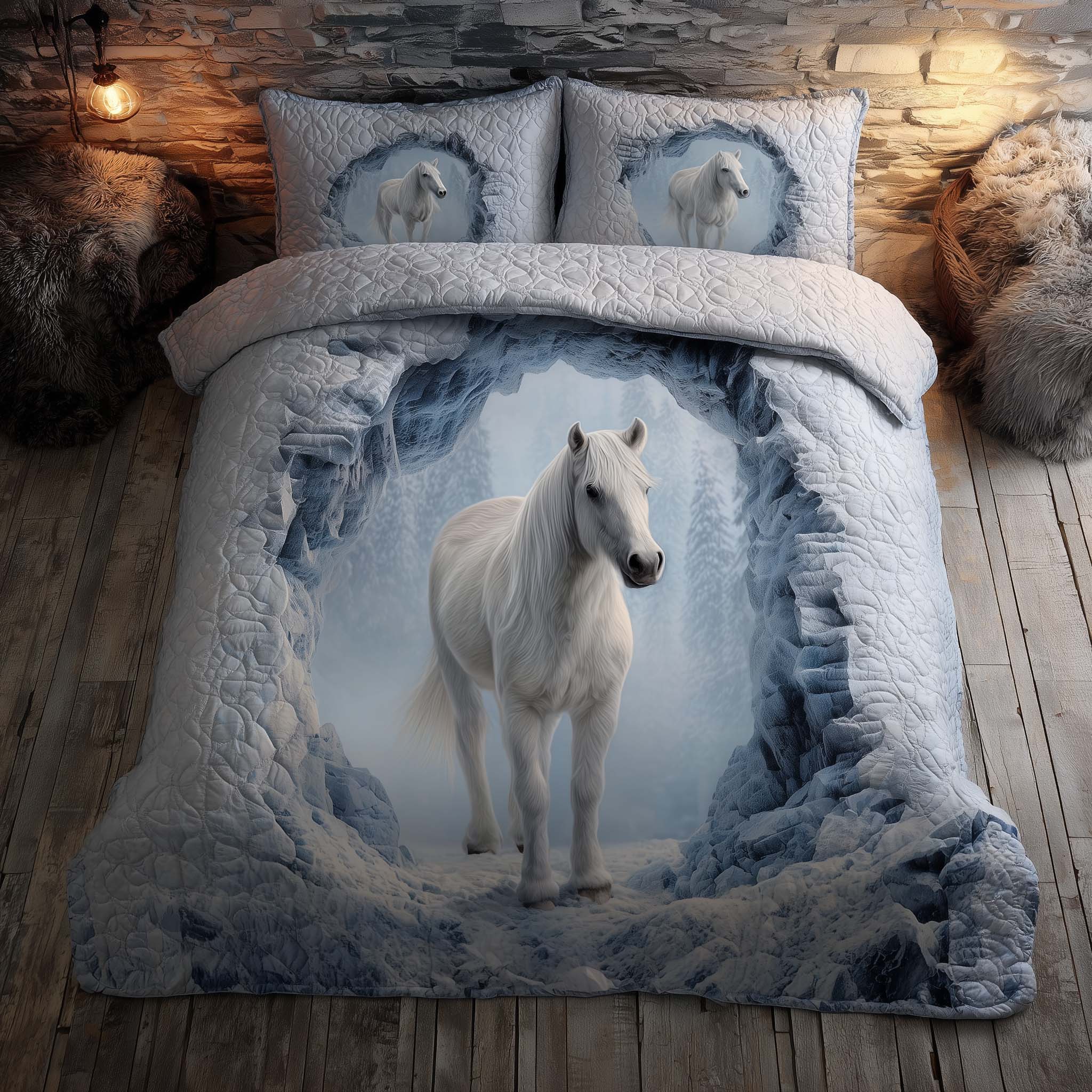 Majestic Horse Quilted Bedding Set Bedroom Decorations Useful Gifts For Horse Owners - Tradiviet