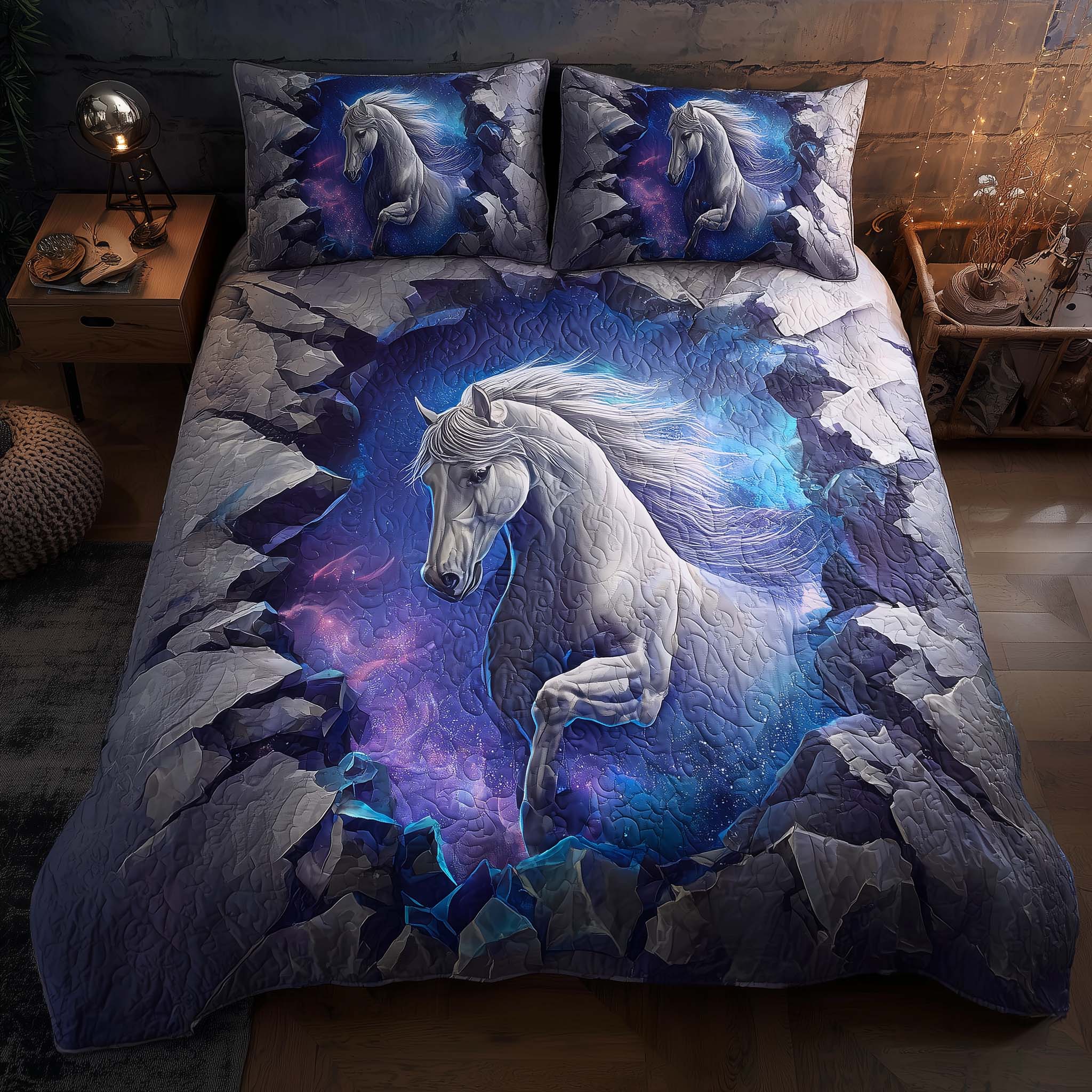Majestic Horse Quilted Bedding Set Decorating Your Home For Holiday Best Gifts For Horse Owners - Tradiviet