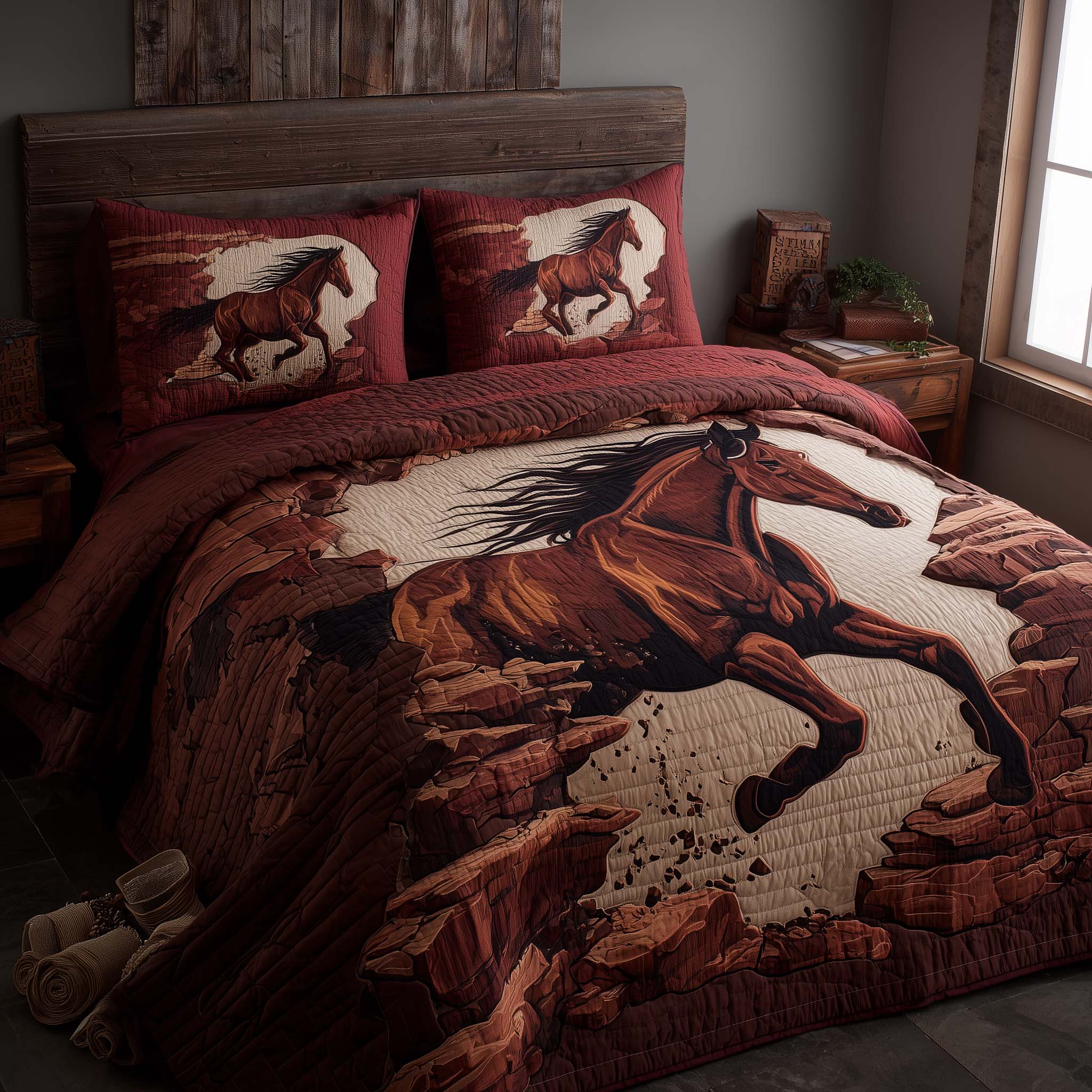 Majestic Horse Quilted Bedding Set Decorating Your Home For Holiday Gifts For The Horse Lover Woman - Tradiviet