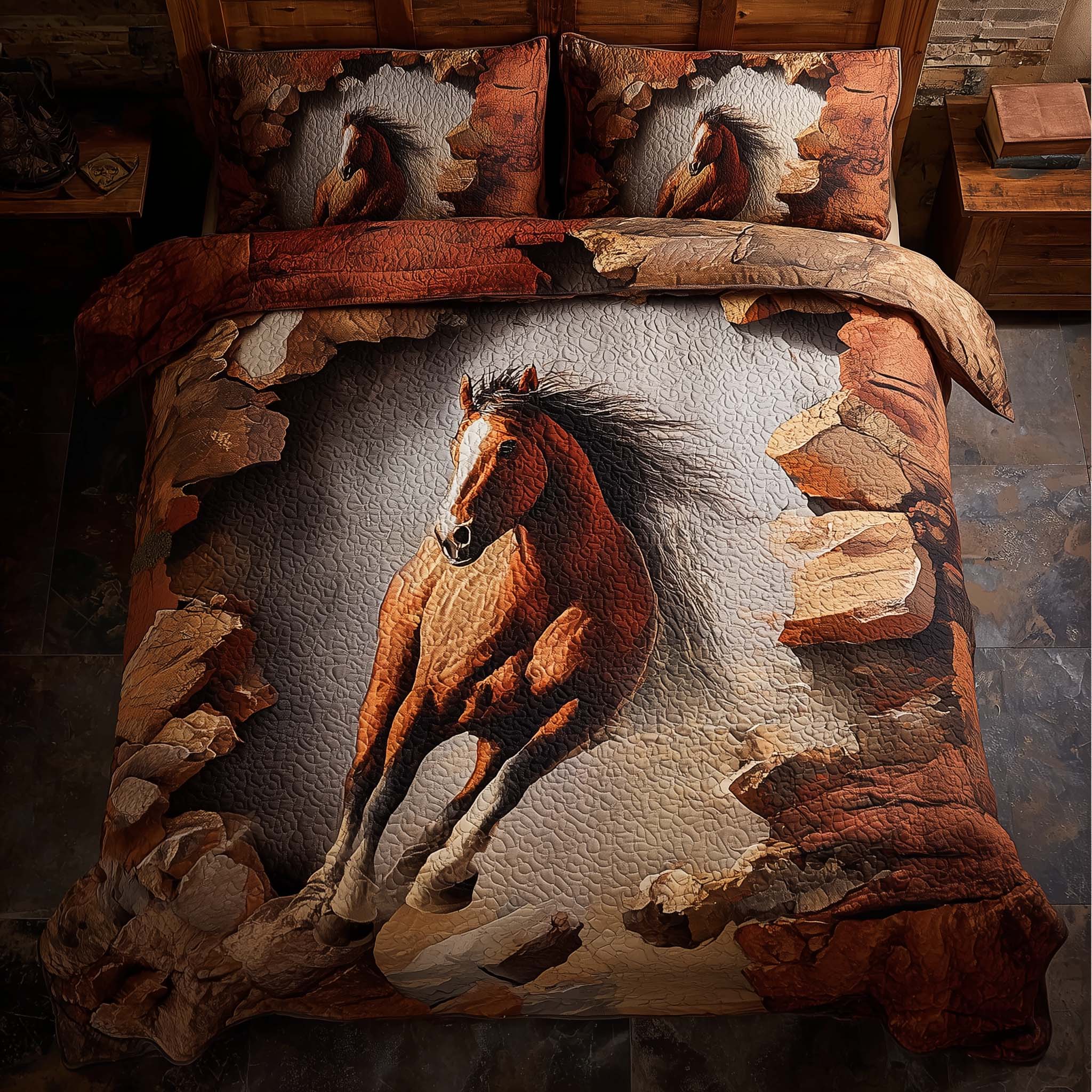 Majestic Horse Quilted Bedding Set Holiday Decorations For Your Room Best Presents For Horse Lovers - Tradiviet