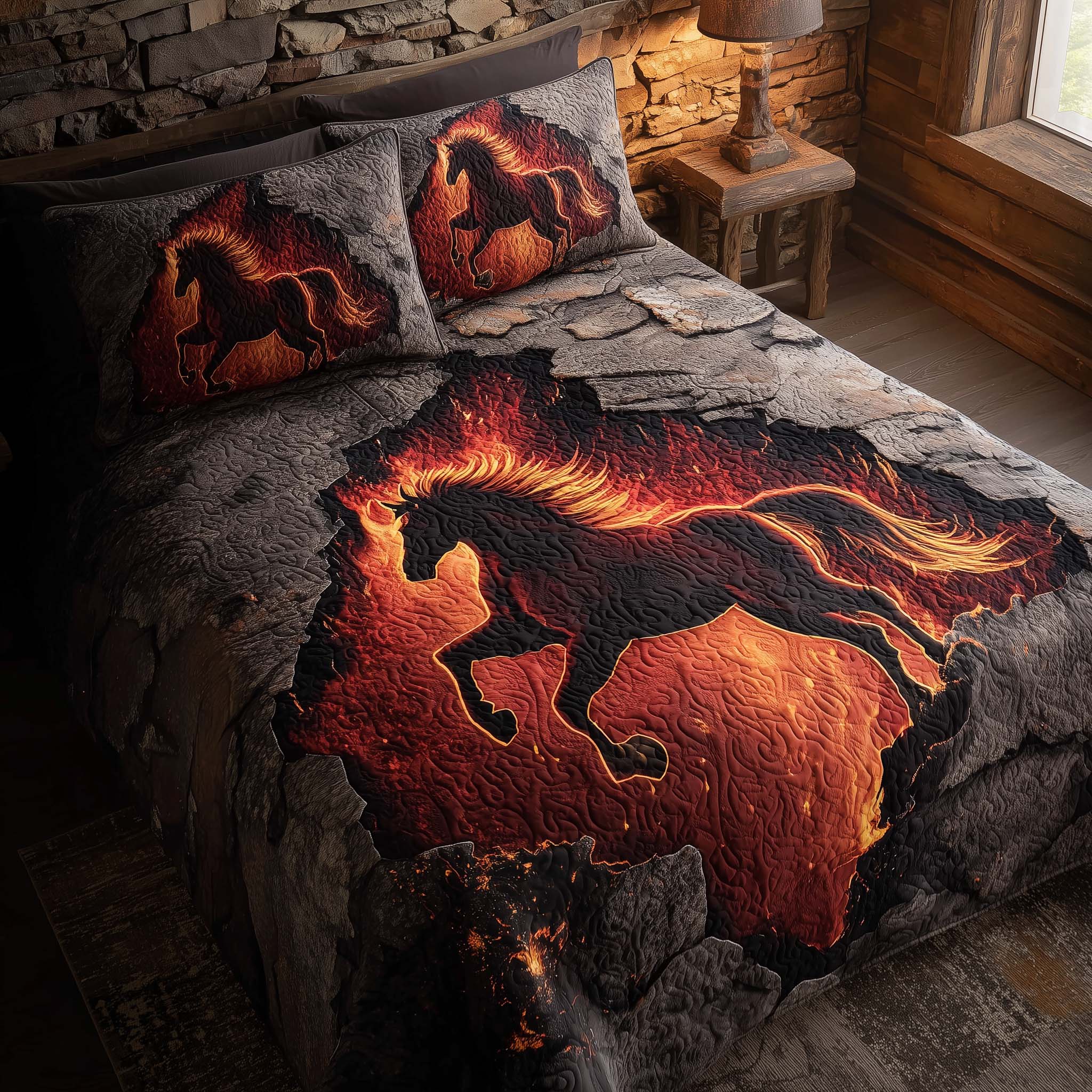 Majestic Horse Quilted Bedding Set Holiday Home Decor Gifts For New Horse Owners - Tradiviet