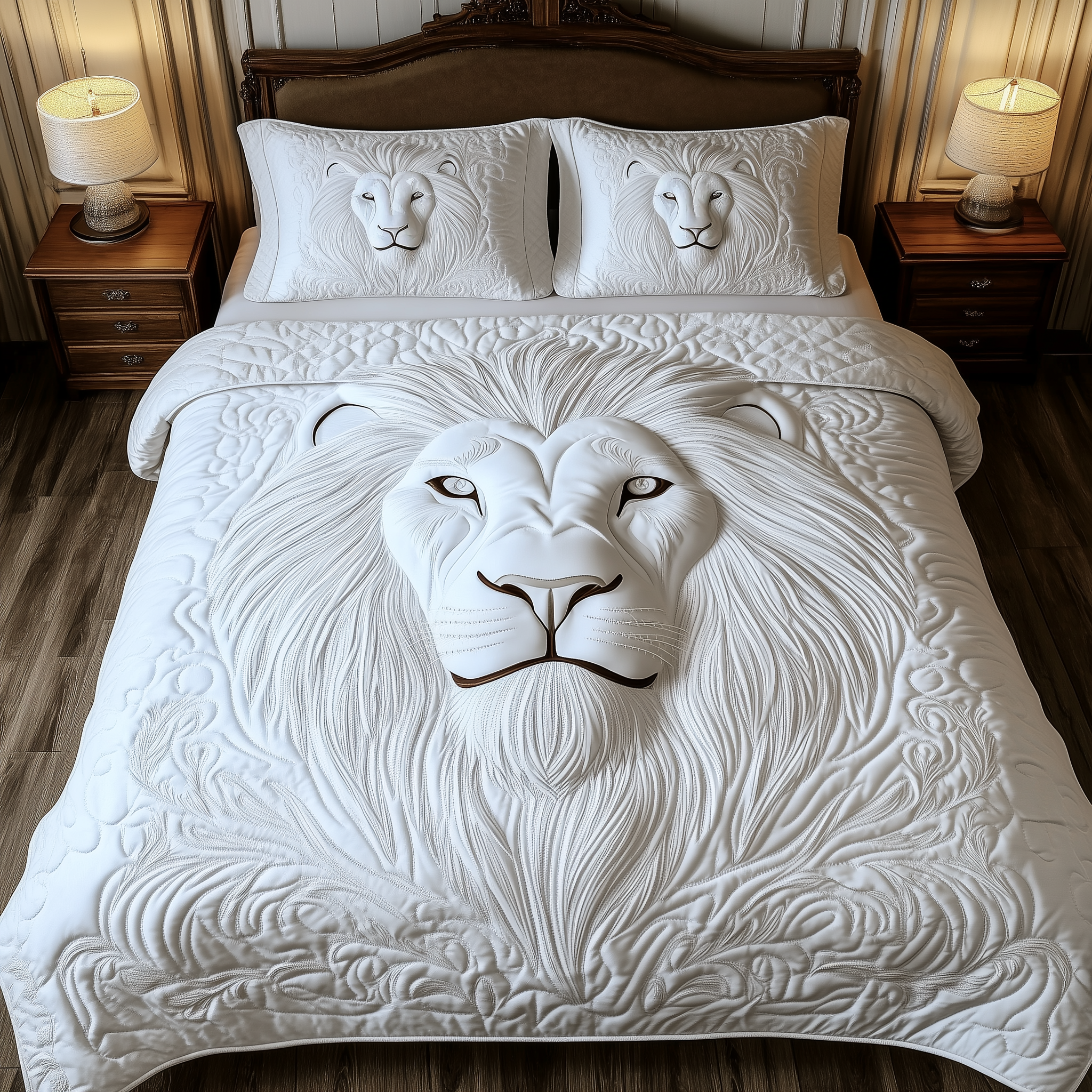 Majestic Lion King Quilted Bedding Set Holiday Decorations Best Gift For Lion Lovers - Tradiviet