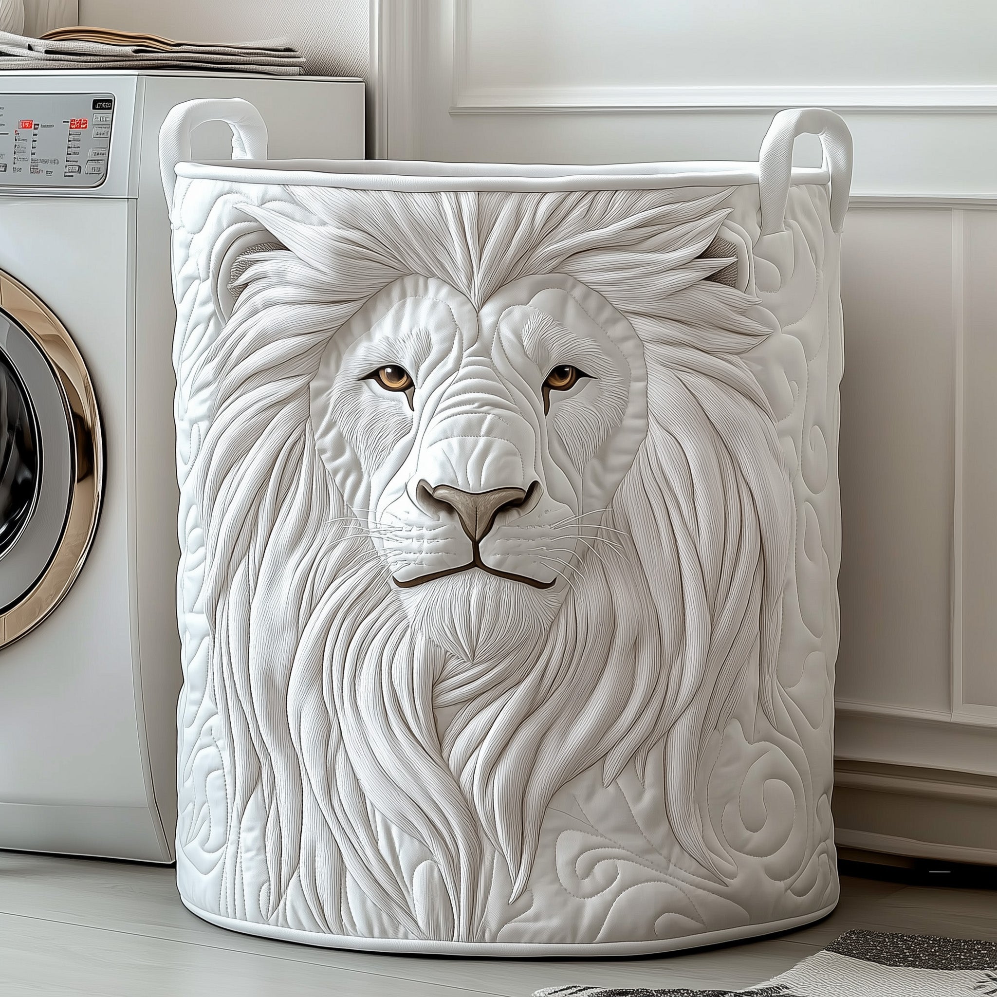 Majestic Lion Quilted Laundry Basket Cute Baskets Mother's Day Gifts For Mom - Tradiviet