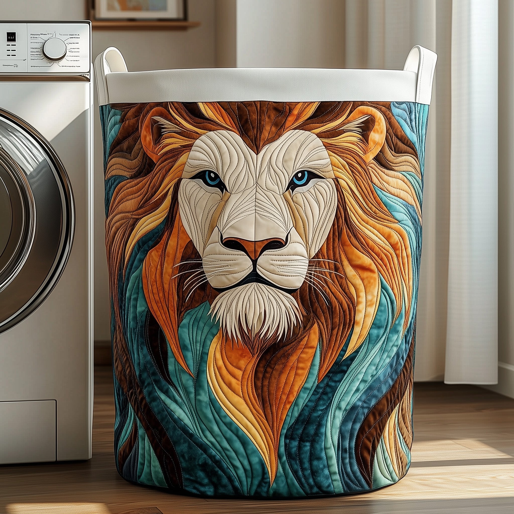 Majestic Lion Quilted Laundry Basket Cute Storage Baskets Presents For Daughter - Tradiviet