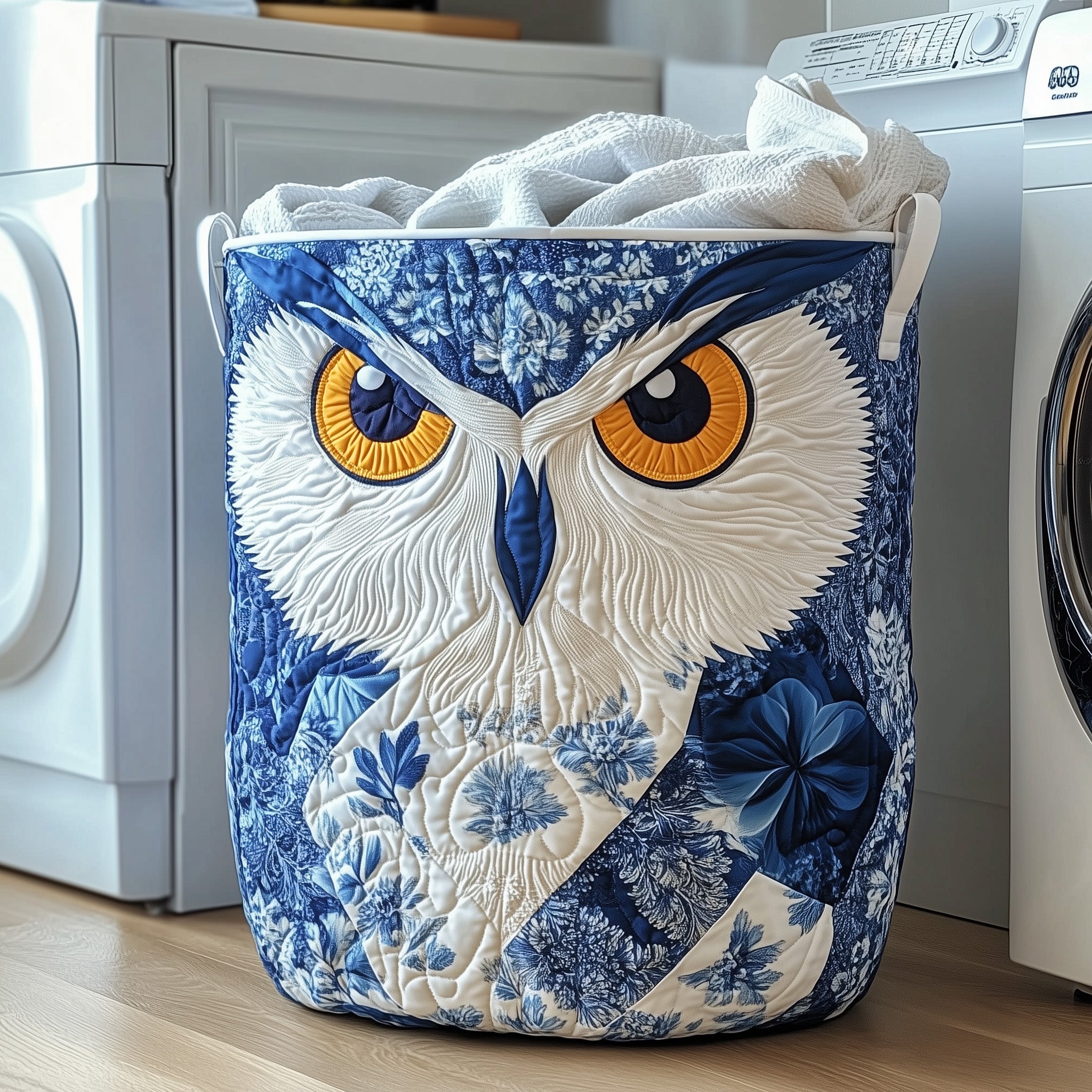 Majestic Owl Quilted Laundry Basket Cool Laundry Hamper Gift Ideas For Sister In Law - Tradiviet