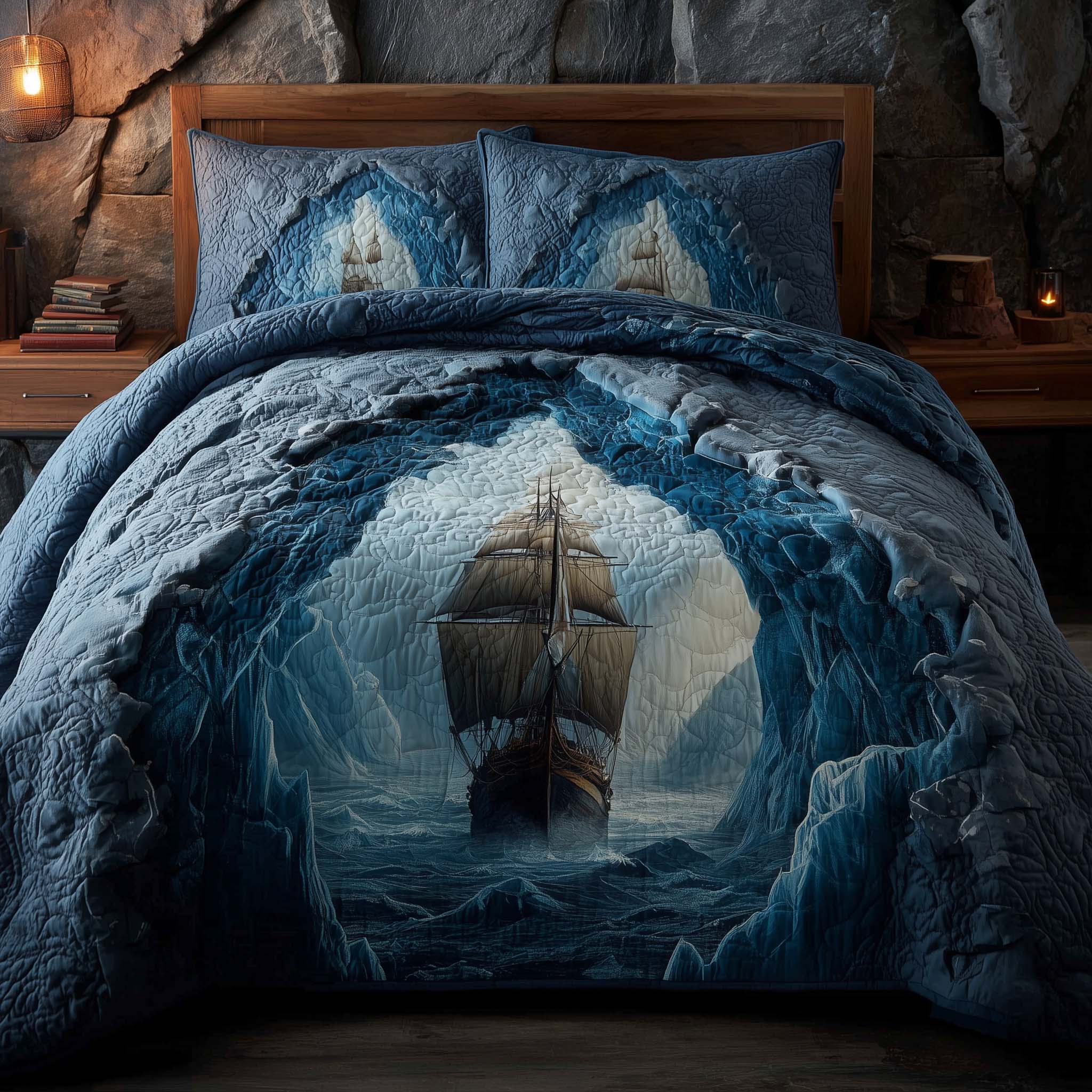 Majestic Ship Quilted Bedding Set Bed Room Decoration Gift For Cruise Lovers Ship - Tradiviet
