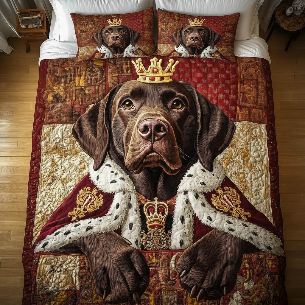 Majesty Labrador Quilted Bedding Set Holiday Home Decor Labrador Themed Gifts - Tradiviet