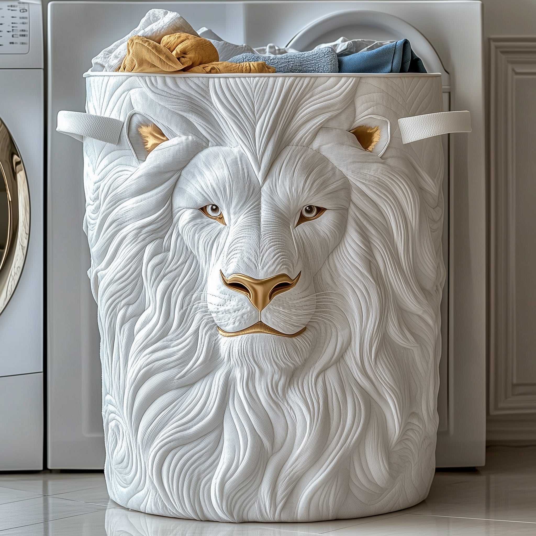 Majesty Lion Quilted Laundry Basket Holiday Room Decor Best Gifts For Mom - Tradiviet