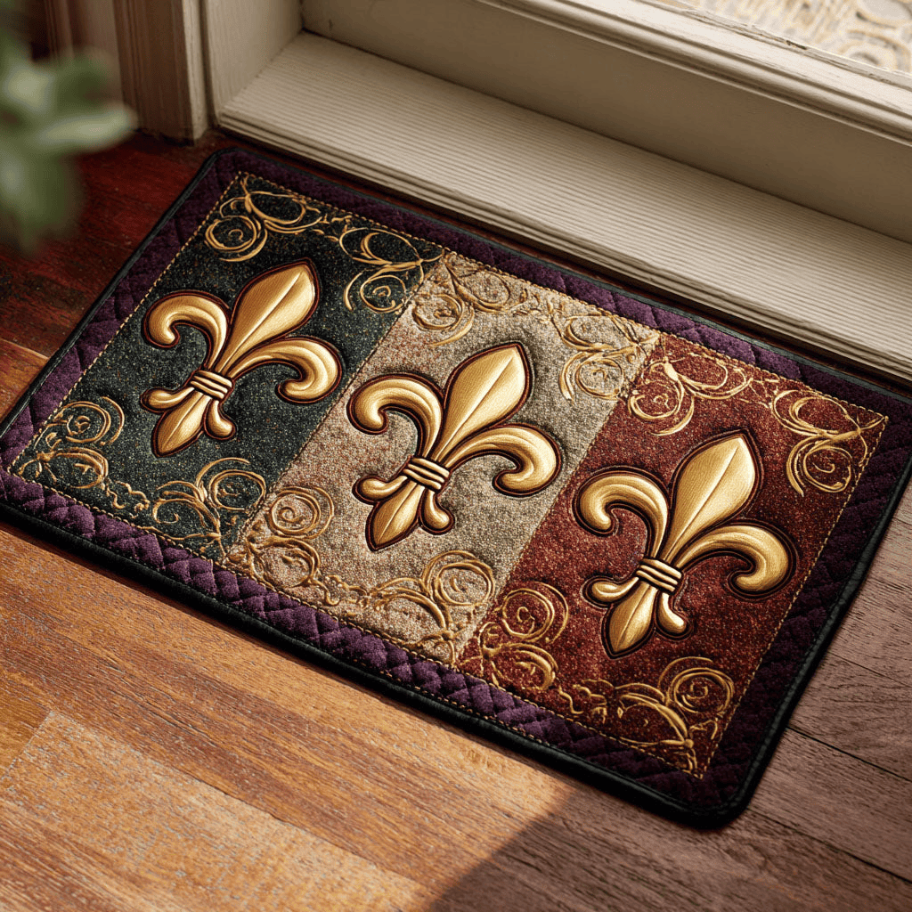 Mardi Gras Door Mat Louisiana Mardi Gras Decoration for Indoor Outdoor