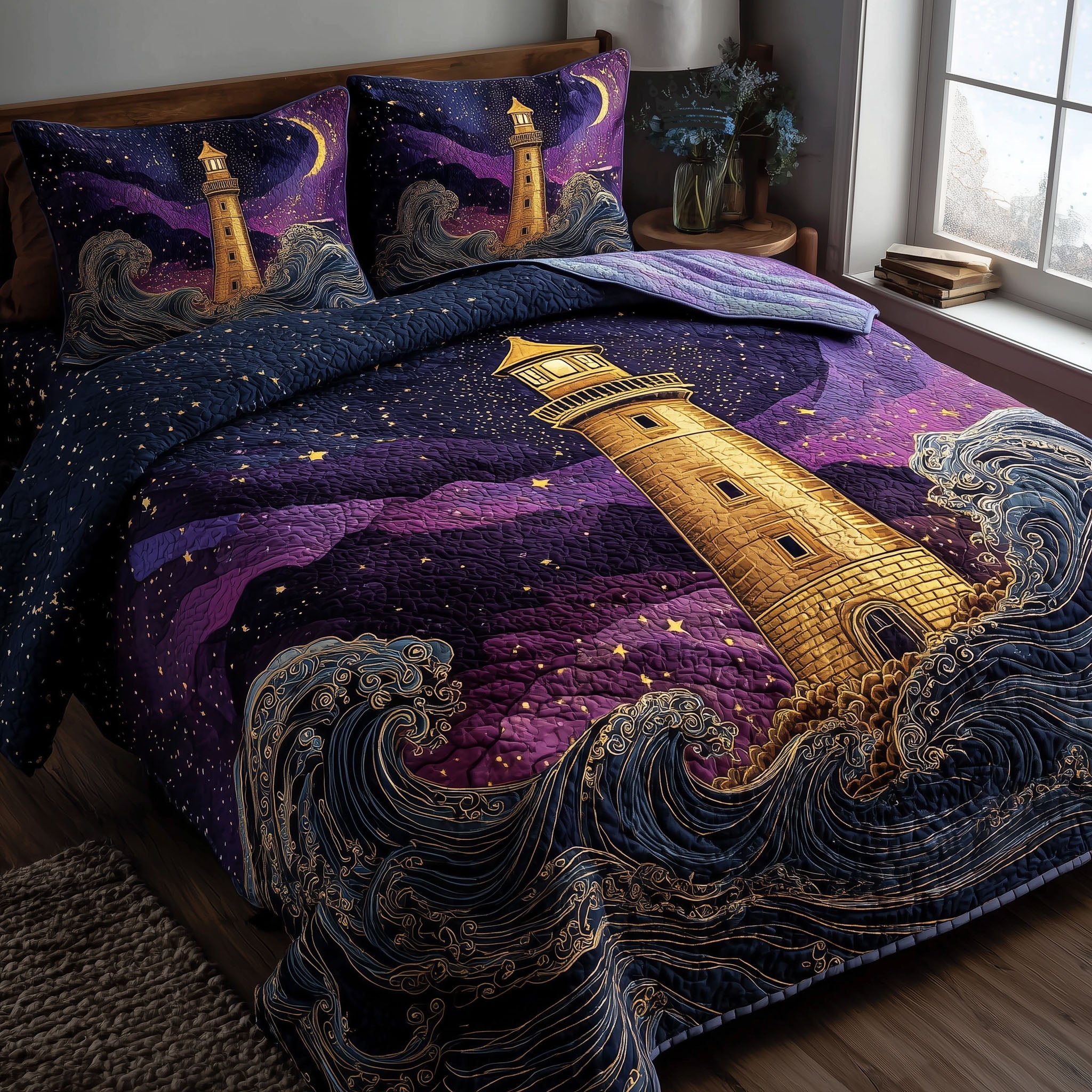 Mariner Spire Quilted Bedding Set Room Decoration Items Mariner Spire-Themed Gift - Tradiviet
