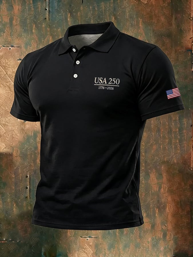 Men's 250th Anniversary Polo Shirt 250 Years of Freedom Shirt Fourth of July Merch - Tradiviet