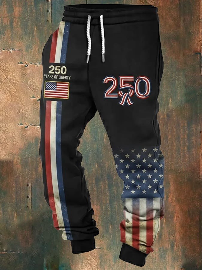 Men's 250th Anniversary Sweatpants 250 Years of Liberty Apparel Husband Gift - Tradiviet