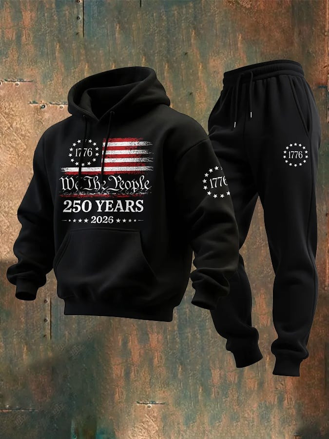 Men's 250th Anniversary Sweatshirt Set We The People Apparel Patriotic Gift for Husband - Tradiviet