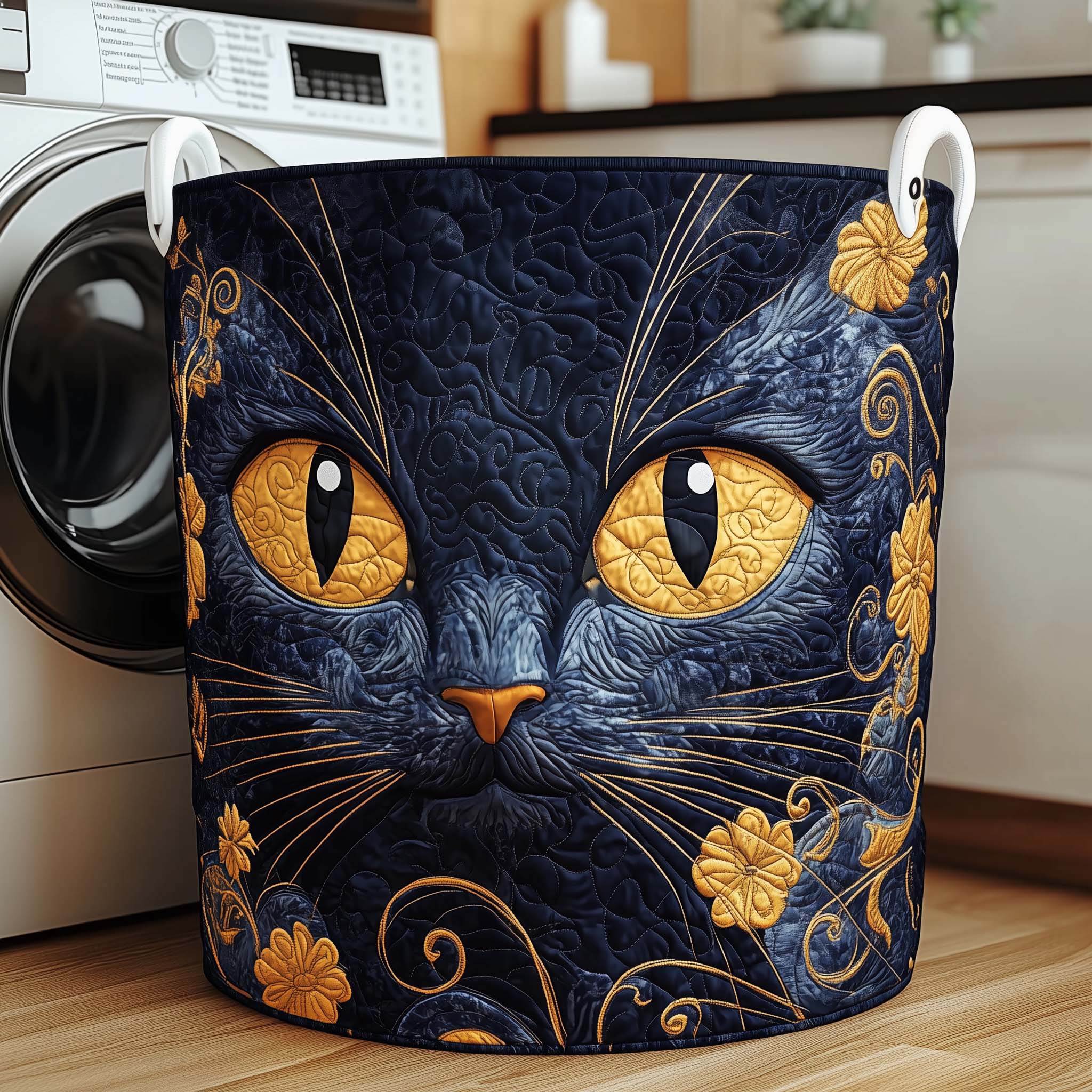 Midnight Eyes Quilted Laundry Basket Cute Baskets Gift For Wife - Tradiviet